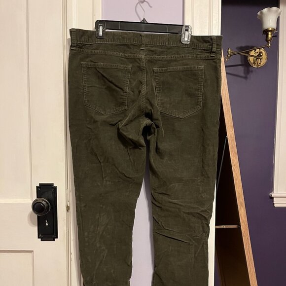 J.Crew Factory Slim Fit Corduroy Pants | Olive Green | 34x32 | 5-Pocket Style - Picture 2 of 3